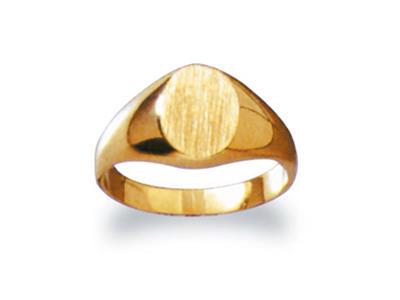 Anillo De Sello Macizo Girado Al Tamaño, Placa De 9 X 7mm, Oro Amarillo De 18k. Ref.28, tamaño 69