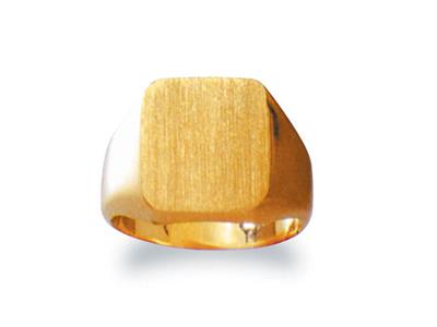 Chevaliere Massive 31 Tournee Or Jaune 18 K Plateau 15 X 13 Mm, Taille 48 - Imagen Estandar - 1