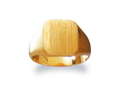 Sello Macizo, Placa De 13,5 X 12 Mm, Oro Amarillo De 18k. Ref. 32, Tamaño 54