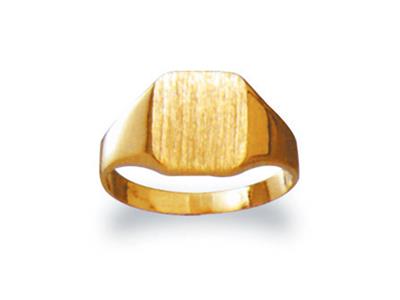 Chevaliere Massive 35 Tournee Or Jaune 18 K Plateau 10 X 9 Mm, Taille 47 - Imagen Estandar - 1