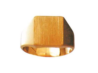 Chevaliere Massive 423/8 Tournee Or Jaune 18k Pour Armoiries 11,5 X 10,5mm Doigt 43 - Imagen Estandar - 1