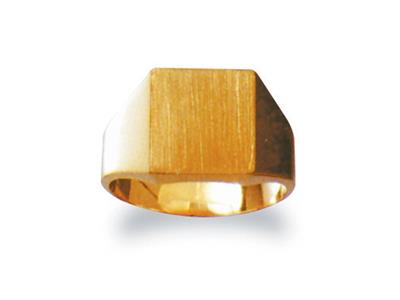 Anillo De Sello Macizo Diseñado Para El Tamaño, Placa De 12 X 10mm, Oro Amarillo De 18k. Ref. 4238, Tam
