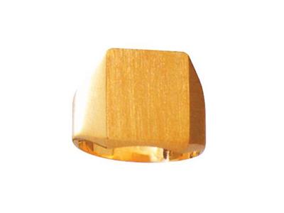 Anillo Sello Macizo Torneado, Placade 16 X 13,5mm, Oro Amarillo De 1 8k. Ref. 42316, Tamaño 65