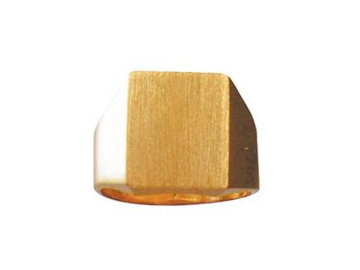 Sello Macizo Torneado, Cabeza De 17,5 X 14,5 Mm, Oro Amarillo De 18k. Ref. 42320, Tamaño 54