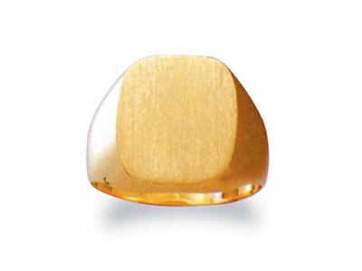 Anillo Sello Macizo Torneado Dedo, Mesa 16,5 X 13,5 Mm, Oro Amarillo 18k. Ref. 4063, Talla 44 - Imagen Estandar - 1