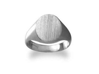 Anillo De Sello Macizo Diseñado Para El Tamaño, Superficie De 13 X 11mm, Oro Gris Paladio 12. Ref. 24, T