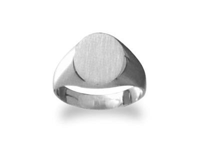 Anillo De Sello Macizo Diseñado Para El Tamaño, Superficie De 12 X 10mm, Oro Blanco Palladium 12. Ref. 2