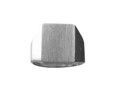 Sello Macizo, Placa De 17,5 X 14,5 Mm, Oro Gris De 18 K 12 Kpd. Ref. 42320, Dedo 65