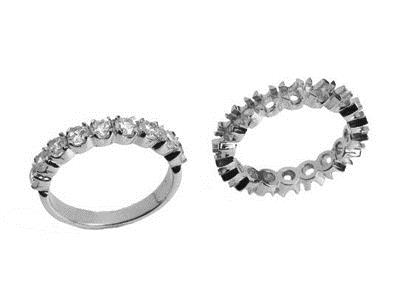 Alianza De Boda Engastada Con 4 Garras 1 Hilera, Orgris 18k Pd 13,5. Ref. 5855044
