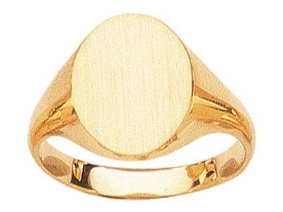 Anillo De Sello Ovalado Macizo De 15 X 11mm, Oro Amarillo De 18 Quilates. Ref. 08673