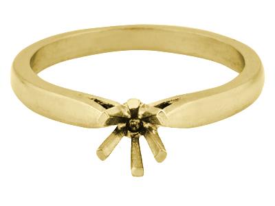 Solitario 6 Garras Para Piedra De 3/3,5 mm, Oro Amarillo De 18k. Ref. 26001 - Imagen Estandar - 2