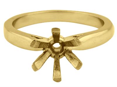 Solitario 6 Garras Para Piedra De 6 mm, Oro Amarillo De 18k. Referencia. 26005 - Imagen Estandar - 2