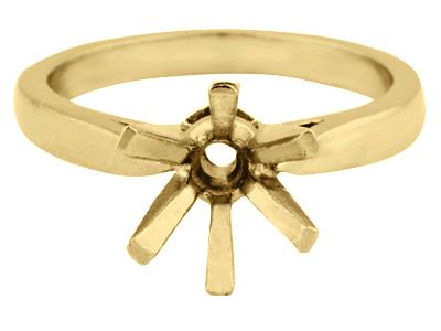 Solitario 6 Garras Para Piedra De 6,5 mm, Oro Amarillo De 18k. Referencia. 26006 - Imagen Estandar - 2
