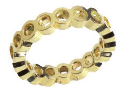 Alianza De 1 Hilera Con Engaste Cerrado, Oro Amarillo De 18k. Ref. 480 - Imagen Estandar - 2