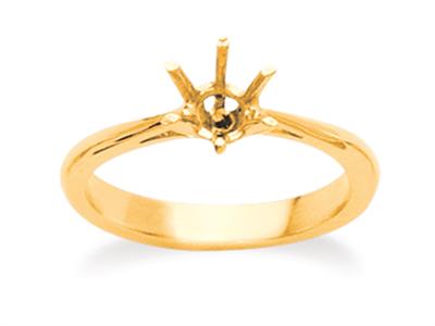 Solitario 6 Garras Para Piedra De 4,5mm, Oro Amarillo De 18k Ref. Solitario 6
