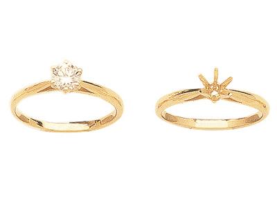 Solitario 6 Garras Para Piedra De 5mm, Oro Amarillo De 18k. Ref. 25377