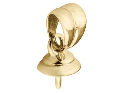 Fianza Mvil Para Perla De 8 A 9mm,oro Amarillo De 18k. Ref. Be014