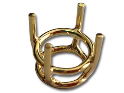Chatn De 4 Puntas Para Piedra Redonda De 6 Mm, Oro Amarillo 2n De 18k. Ref. 01506