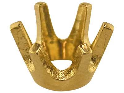 Engaste De 6 Puntas Para Piedra Redonda De 3,1mm, Oro Amarillo De 18k. Ref. 01007
