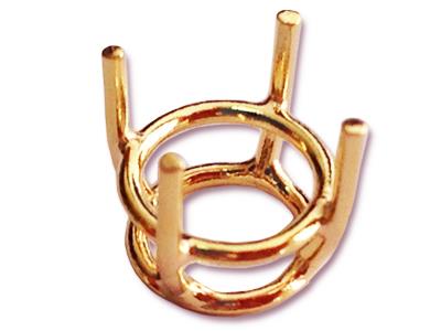 Engaste De 4 Puntas Para Piedra Redonda De 3,7 Mm, Oro Rojo De 18k. Referencia. 01506