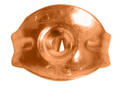 Tuerca Belga Lisa, Oro Rosa De 18k.07406-bis, Par - Imagen Estandar - 2