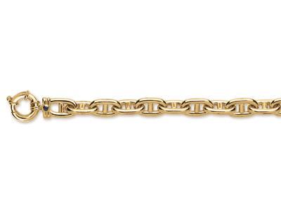 Pulsera Cadena Ancla, Lisa 12 Mm, 22 Cm, Oro Amarillo 18k