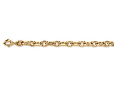 Pulsera Malla Oval Puntiaguda 9,5 Mm, 20,5 Cm, Oro Amarillo 18k