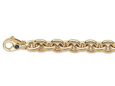 Pulsera Forçat 9 Mm, 19 Cm, Oro Amarillo 18k