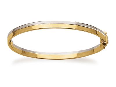 Pulsera Omega 2 Filas 6 Mm, 59 Mm, Oro Bicolor 18k