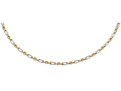 Collar, Eslabones Alternos 5 Mm, 50 Cm, Oro 18k