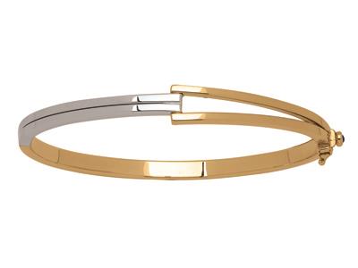 Pulsera Alianza De Boda Asimétrica En Forma De V, 60 Mm, Oro De 18 Quilates