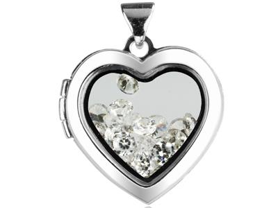 Medallón En Forma De Corazón Para Guardar Fotografías U Objetos Preciosos, 18 mm, Plata 925 - Imagen Estandar - 2
