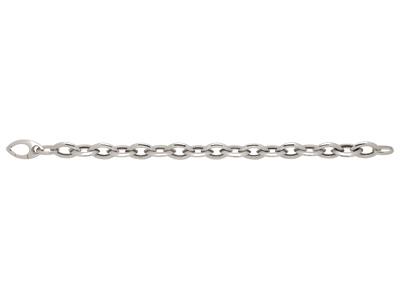 Pulsera Almendra 10 Mm, 20 Cm, Plata 925 Rodiada