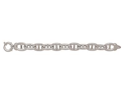 Pulsera De Malla Marine 16 Mm, 21 Cm, Plata 925