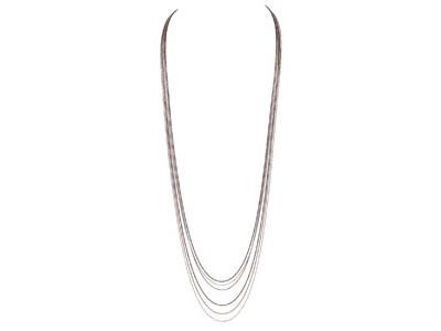 Collar Multicadena 98 Cm, Plata 925 Rodiadabruñidarosada