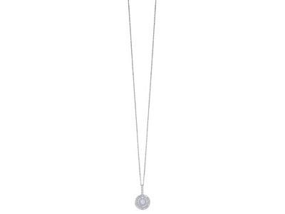 Collar Target Àxido De Circonio, 43 Cm, Plata 925 Rodiada