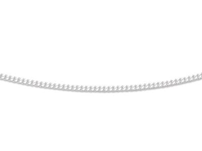 Cadena Barbada De Dos Caras Diamantada 1,7mm, 42-45cm, Plata 925 Rodiada