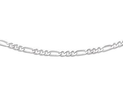 Cadena De Eslabones Alternos 13, 4facetas 6 Mm, 55 Cm, Plata 925 Rod Iada
