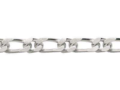 Pulsera De Malla Alternada 11, 8mm, 21cm, Plata 925 Rodiada