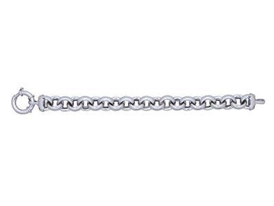 Pulsera Redonda Forçat 14 Mm, 21 Cm, Plata 925 Rodiada