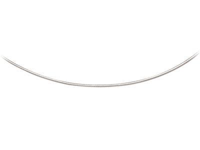 Collar Omega Curvo 4 Mm, 42-45 Cm, Plata 925 Rodiada