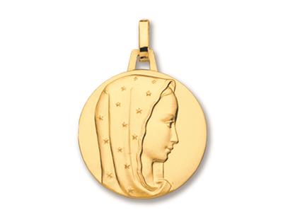Medalla Virgen Con Velo, Oro Amarillo 18k