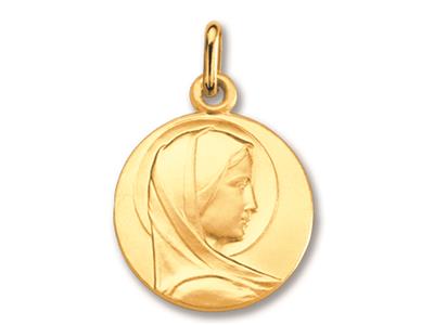 Medalla Virgen Con Velo, Oro Amarillo 18k