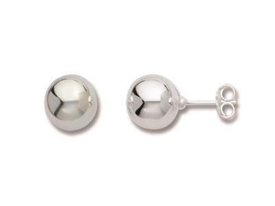 Pendientes De Bola De 10mm, Plata 925