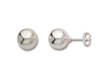 Pendientes, Bola 10 Mm, Plata 925