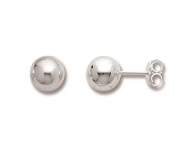 Pendientes De Bolas De 8mm, Plata 925