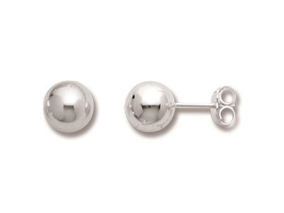 Pendientes, Bola 8 Mm, Plata 925