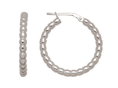Pendientes De Aro Con Bola De 3mm,diámetro Interior De 20mm, Plata 925