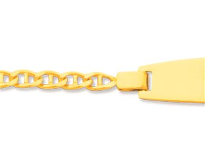 Pulsera De Identidad Para Beb{ Con Eslabón Marino, Placa En Forma De Barril, 14 Cm, Oro Amarillo De 18 K - Imagen Estandar - 2