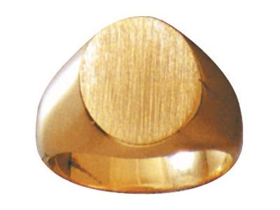 Anillo Sello Macizo Con Dedo 16 X 13 Mm, Oro Amarillo 18k. Ref. 21